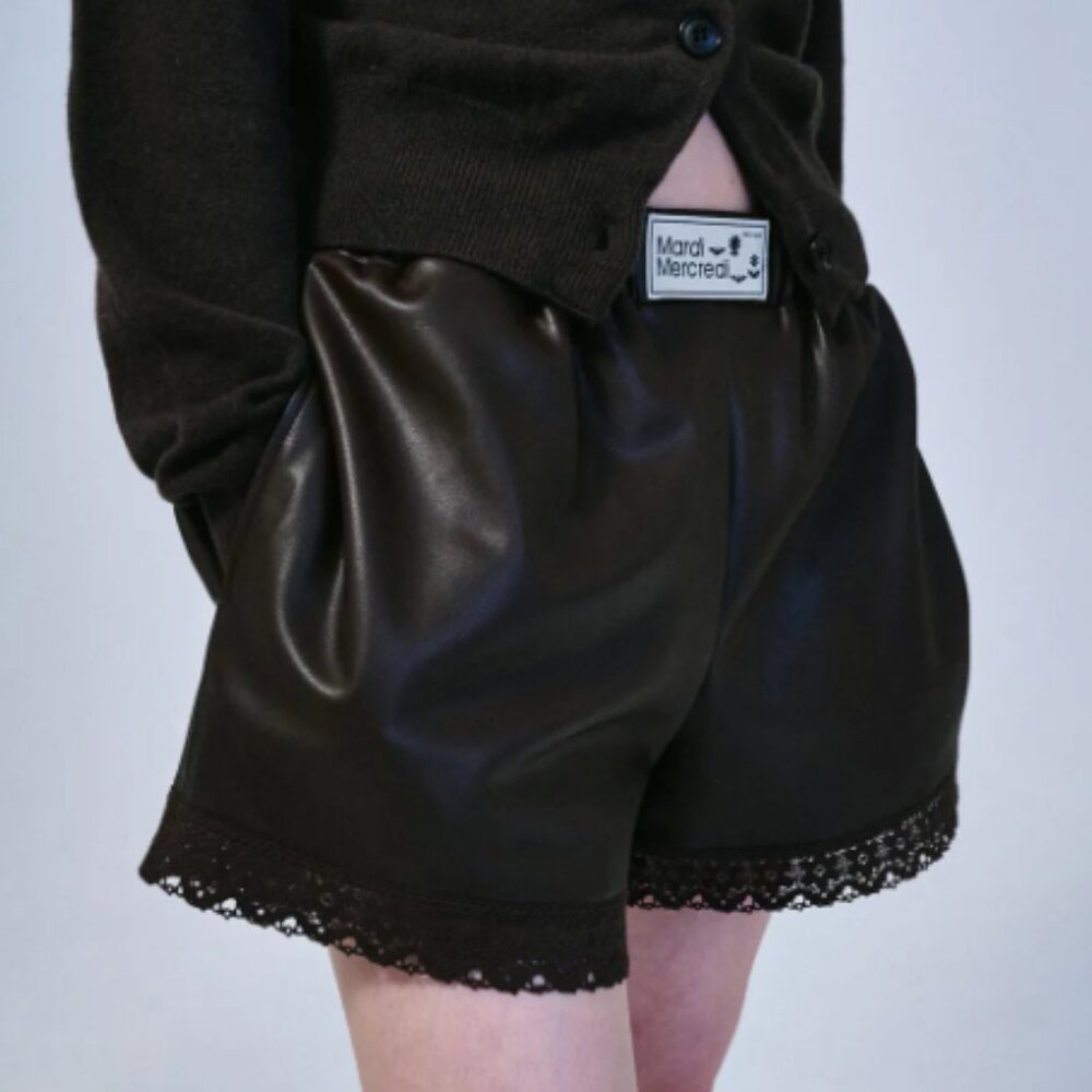 Mardi Mercredi 〰️ Faux Leather Lace Shorts
